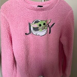 Star Wars Rosy Petal Fleece with Baby Yoda, Hot Pink, 4-6.